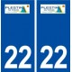 22 Plestin-les-Grèves logo ville autocollant plaque immatriculation département