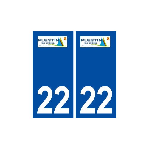 22 Plestin-les-Grèves logo ville autocollant plaque immatriculation département