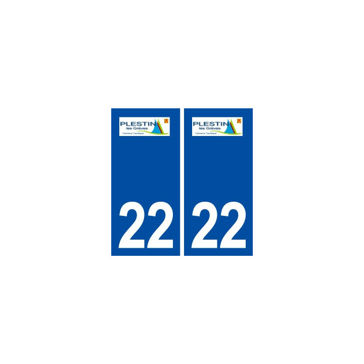 22 Plestin-les-Grèves logo ville autocollant plaque immatriculation département
