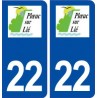 22 Ploeuc-sur-lié logo ville autocollant plaque immatriculation département