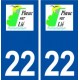22 Ploeuc-sur-lié logo ville autocollant plaque immatriculation département