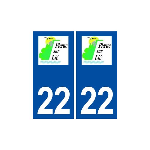 22 Ploeuc-sur-lié logo ville autocollant plaque immatriculation département