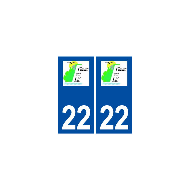 22 Ploeuc-sur-lié logo ville autocollant plaque immatriculation département