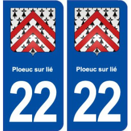 22 Ploeuc-sur-lié blason ville autocollant plaque immatriculation département