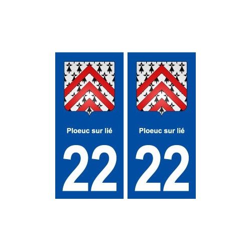 22 Ploeuc-sur-lié blason ville autocollant plaque immatriculation département