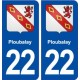 22 Ploubalay blason ville autocollant plaque immatriculation département