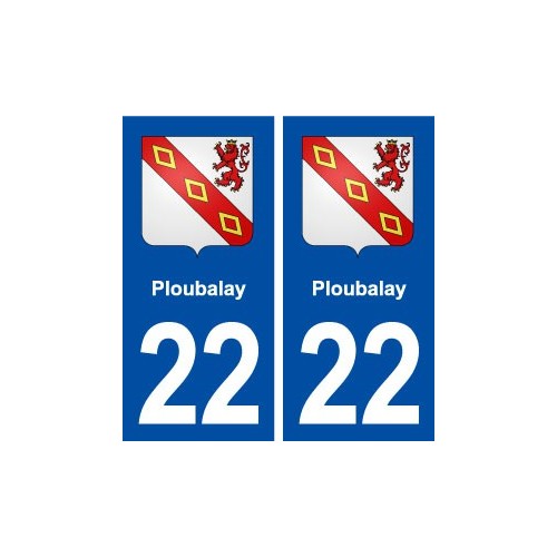 22 Ploubalay blason ville autocollant plaque immatriculation département