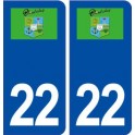 22 Ploubalay logo ville autocollant plaque immatriculation département