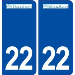 22 Plouër-sur-Rance logo ville autocollant plaque immatriculation département
