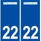 22 Plouër-sur-Rance logo ville autocollant plaque immatriculation département