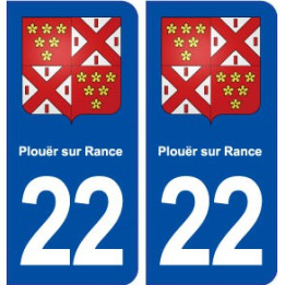 22 Plouër-sur-Rance blason ville autocollant plaque immatriculation département
