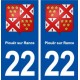 22 Plouër-sur-Rance blason ville autocollant plaque immatriculation département