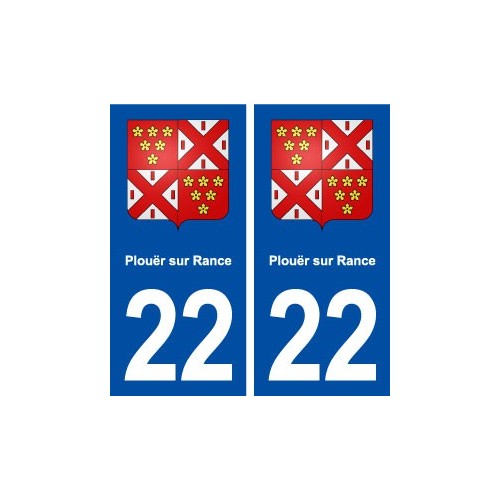 22 Plouër-sur-Rance blason ville autocollant plaque immatriculation département