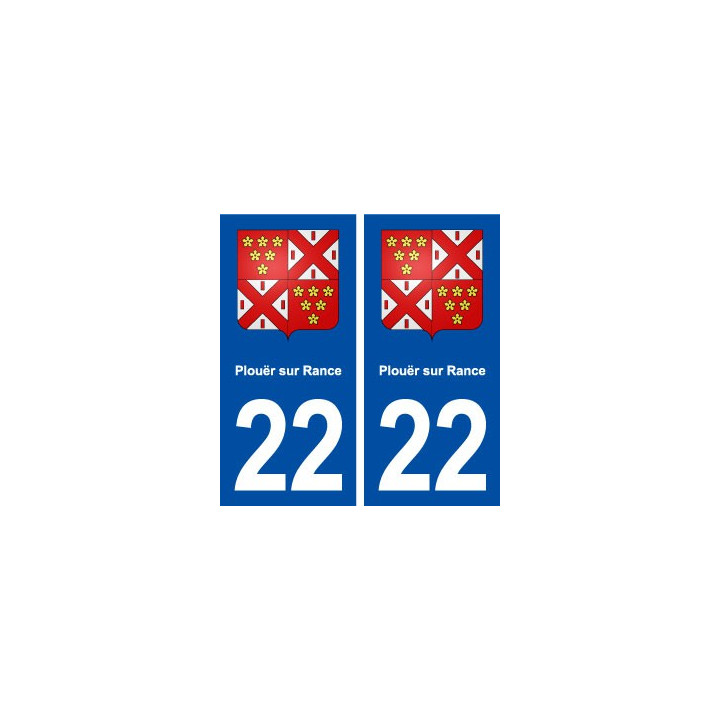 22 Plouër-sur-Rance blason ville autocollant plaque immatriculation département