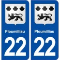 22 Ploumilliau blason ville autocollant plaque immatriculation département