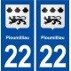 22 Ploumilliau blason ville autocollant plaque immatriculation département