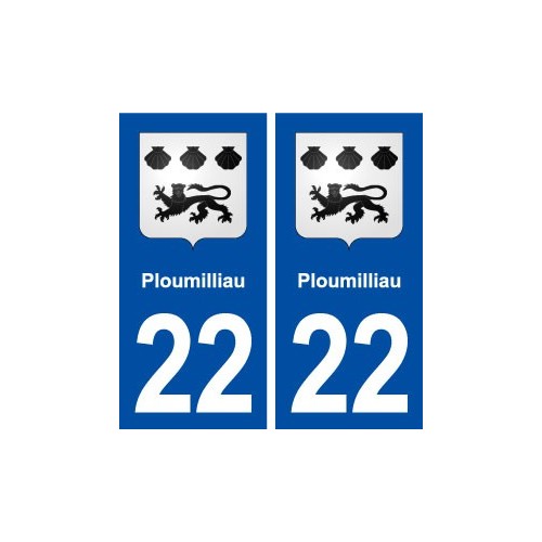 22 Ploumilliau blason ville autocollant plaque immatriculation département