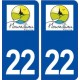 22 Ploumilliau logo ville autocollant plaque sticker