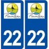 22 Ploumilliau logo ville autocollant plaque sticker