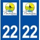 22 Ploumilliau logo ville autocollant plaque sticker