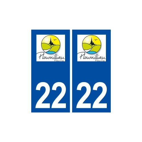 22 Ploumilliau logo ville autocollant plaque sticker