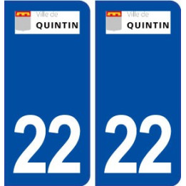 22 Quintin logo ville autocollant plaque immatriculation département