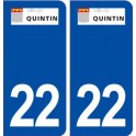 22 Quintin logo ville autocollant plaque immatriculation département
