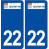 22 Quintin logo ville autocollant plaque immatriculation département