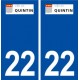 22 Quintin logo ville autocollant plaque immatriculation département