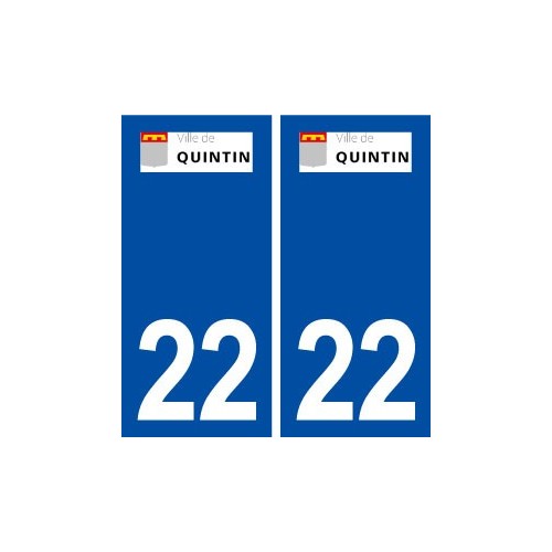 22 Quintin logo ville autocollant plaque immatriculation département