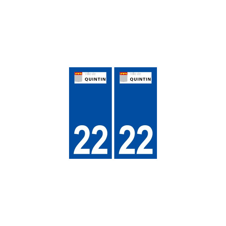 22 Quintin logo ville autocollant plaque immatriculation département
