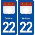22 Quintin blason ville autocollant plaque immatriculation département