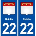 22 Quintin blason ville autocollant plaque immatriculation département