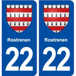 22 Rostrenen blason ville autocollant plaque immatriculation département