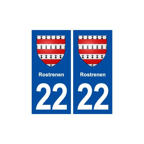 22 Rostrenen blason ville autocollant plaque immatriculation département