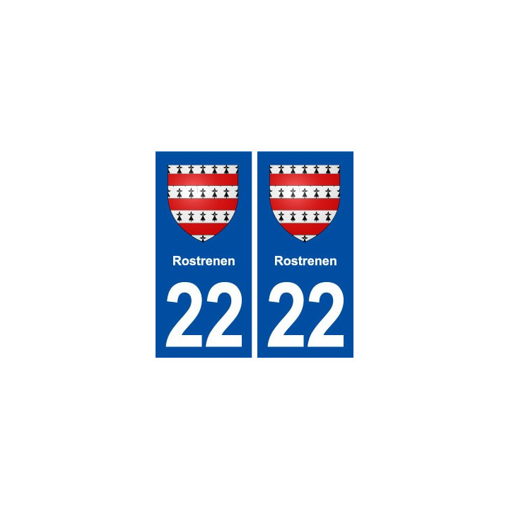 22 Rostrenen blason ville autocollant plaque immatriculation département