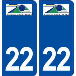 22 Rostrenen logo ville autocollant plaque immatriculation département