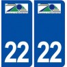 22 Rostrenen logo ville autocollant plaque immatriculation département