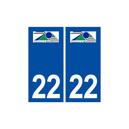 22 Rostrenen logo ville autocollant plaque immatriculation département