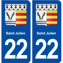 22 Saint Julien blason ville autocollant plaque immatriculation département