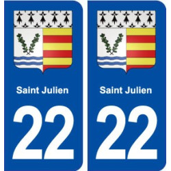 22 Saint Julien blason ville autocollant plaque immatriculation département