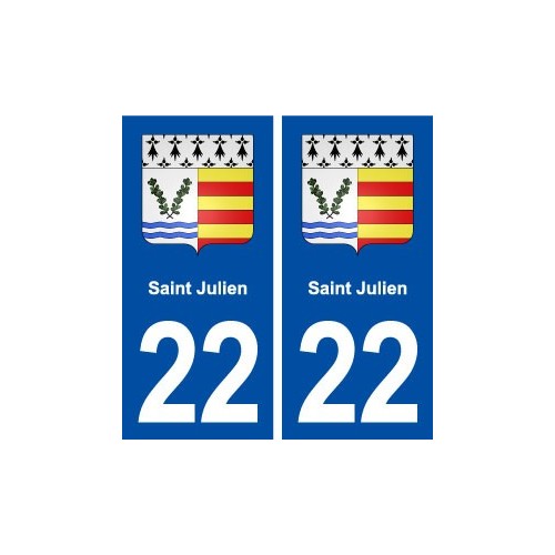 22 Saint Julien blason ville autocollant plaque immatriculation département