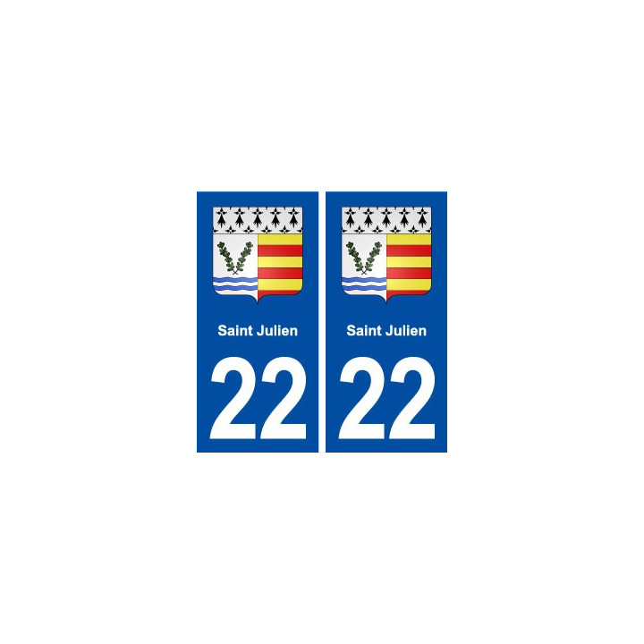 22 Saint Julien blason ville autocollant plaque immatriculation département