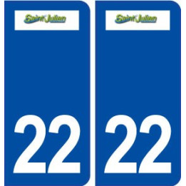22 Saint Julien logo ville autocollant plaque immatriculation département