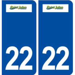 22 Saint Julien logo ville autocollant plaque immatriculation département