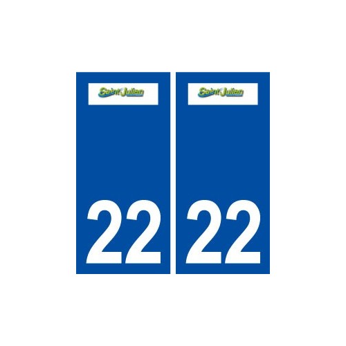 22 Saint Julien logo ville autocollant plaque immatriculation département