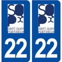 22 de Saint-Quay-Portrieux logotipo de la ciudad de etiqueta, placa de la etiqueta engomada