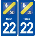 22 Taden blason ville autocollant plaque immatriculation département