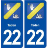 22 Taden blason ville autocollant plaque immatriculation département
