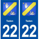 22 Taden blason ville autocollant plaque immatriculation département